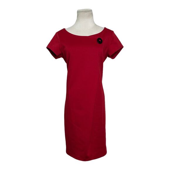 Robbie Bee red short sleeves sheath dress size 6 - Picture 1 of 10